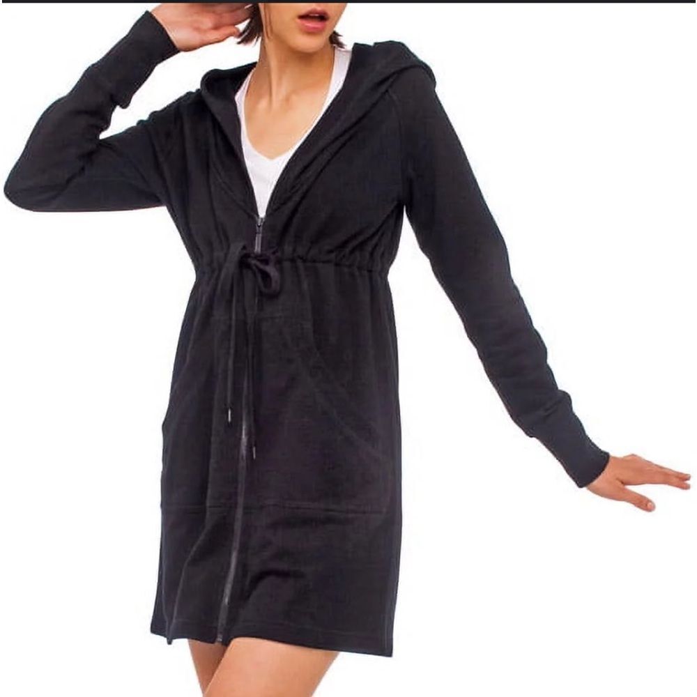 NORMA KAMALI Empire Zip Hoodie Black Women’s Size XS